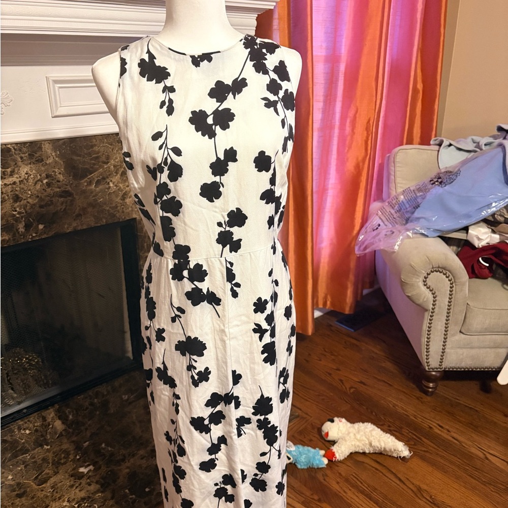 Ann Taylor size 12 black and cream dress.